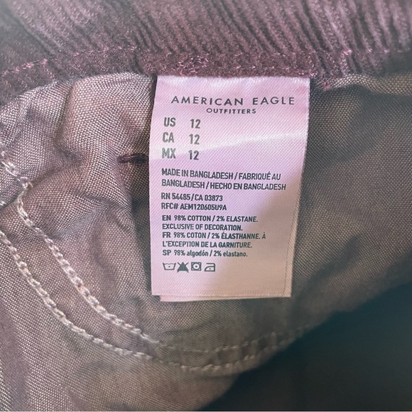NWT American Eagle Women’s Size 12 Maroon Corduroy Short Mom Skort Preppy Fall - Picture 8 of 13